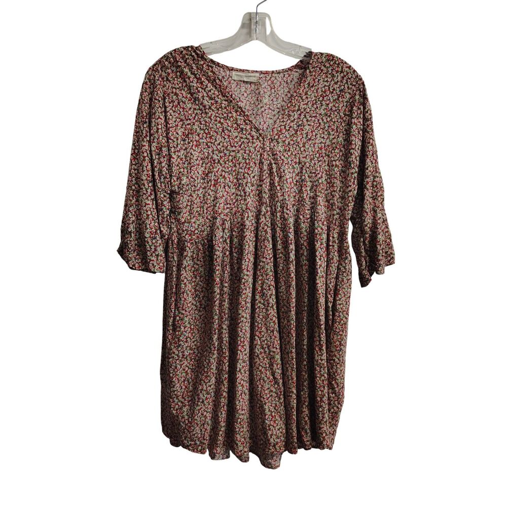Natural Life Women's‎ Medium Multicolor Floral 3/4 Sleeve Stella Short Dress